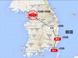 韓国三都めぐりマップ