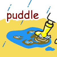 puddle の意味 英語イラスト