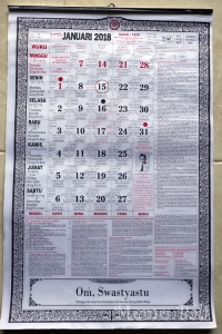 バリ島 カレンダー2018年